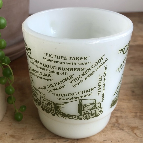 Vintage Fire King the CB'er Trucker Slang Milk Glass Coffee Mug - Picture 6 of 8